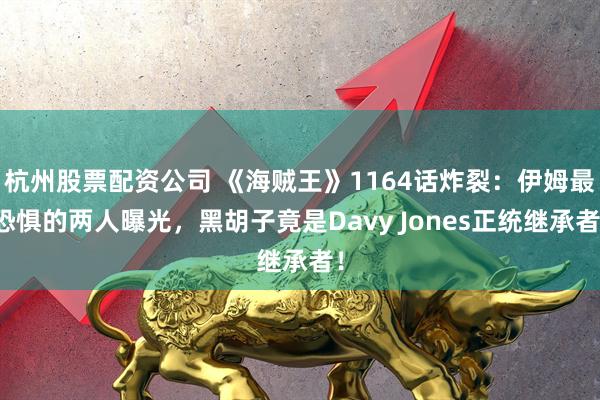杭州股票配资公司 《海贼王》1164话炸裂：伊姆最恐惧的两人曝光，黑胡子竟是Davy Jones正统继承者！
